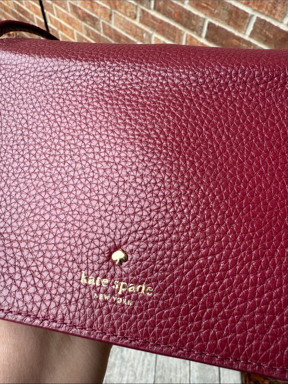 Kate spade โ ๏ธ Maroon Eden Lane Jacinda Crossbody Bag w/a darling bow ๐ accent - Picture 14 of 15